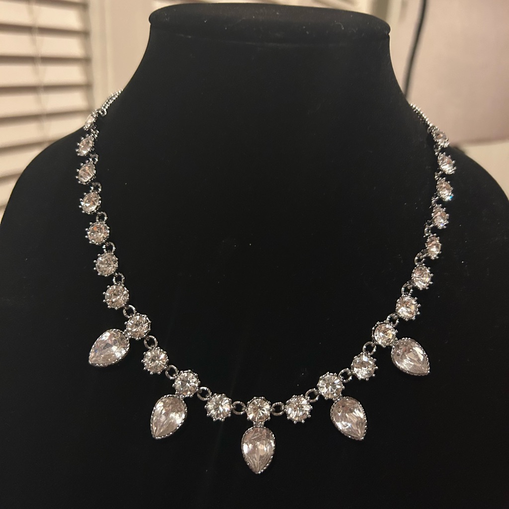 Simply Vera Vera Wang Silver And White Necklace With Crystal Accents